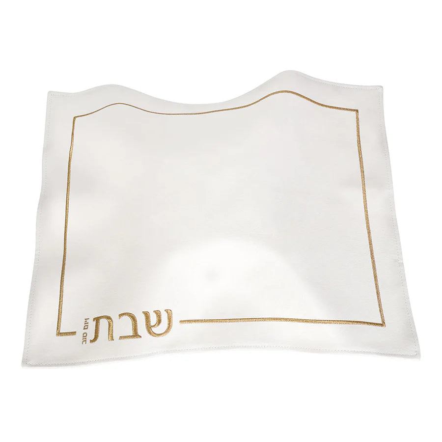 Leatherette Challah Cover with Embroidery - gold
