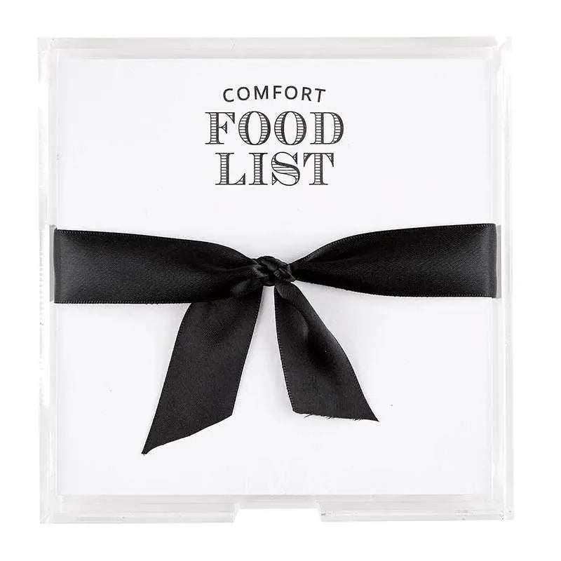 Square Acrylic Notepaper Tray - Comfort Food List