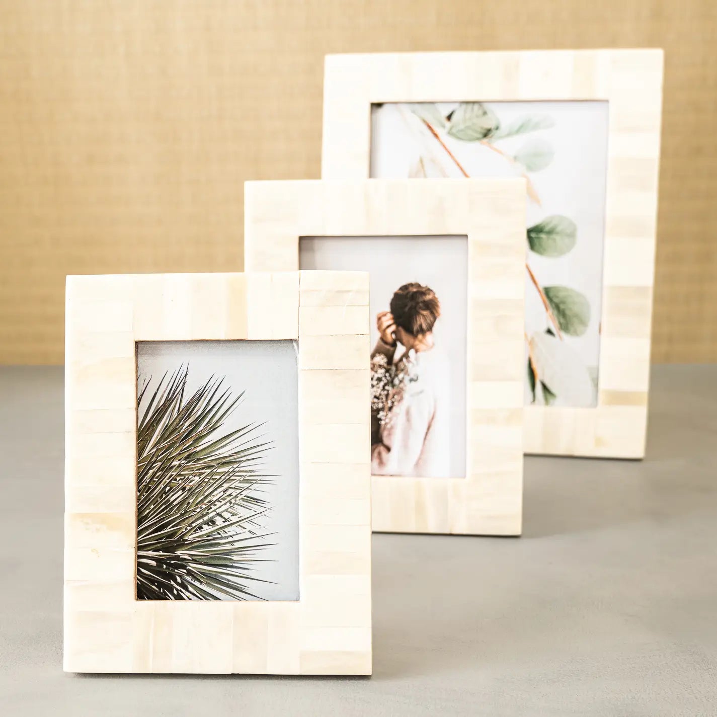 White Bone Block Photo Frame- 4x6