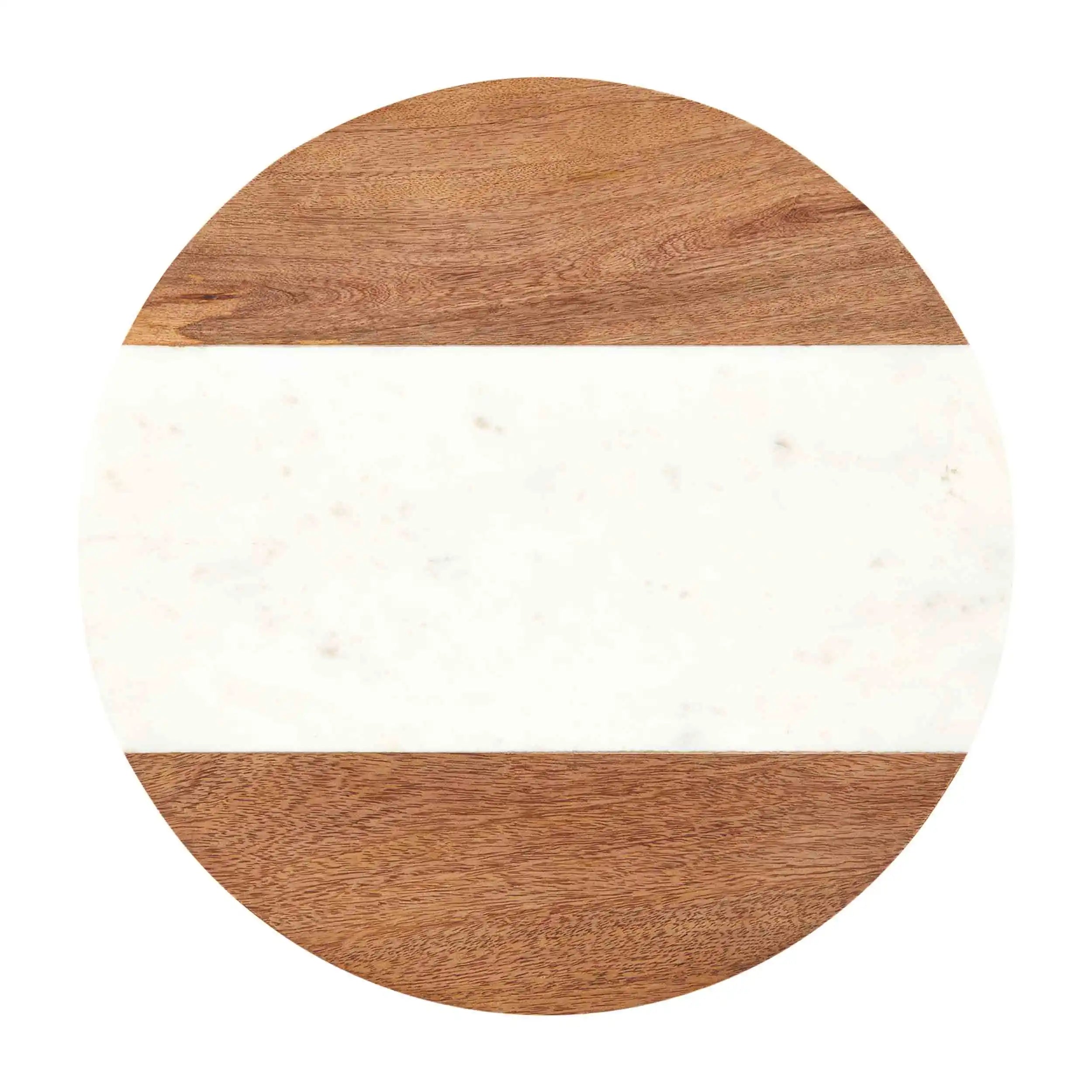 Marble and Wood Lazy Susan