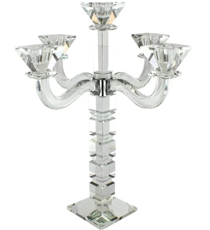 5 arm square Crystal candelabra