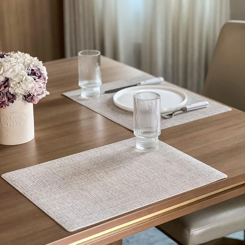 Rectangular beige placemat