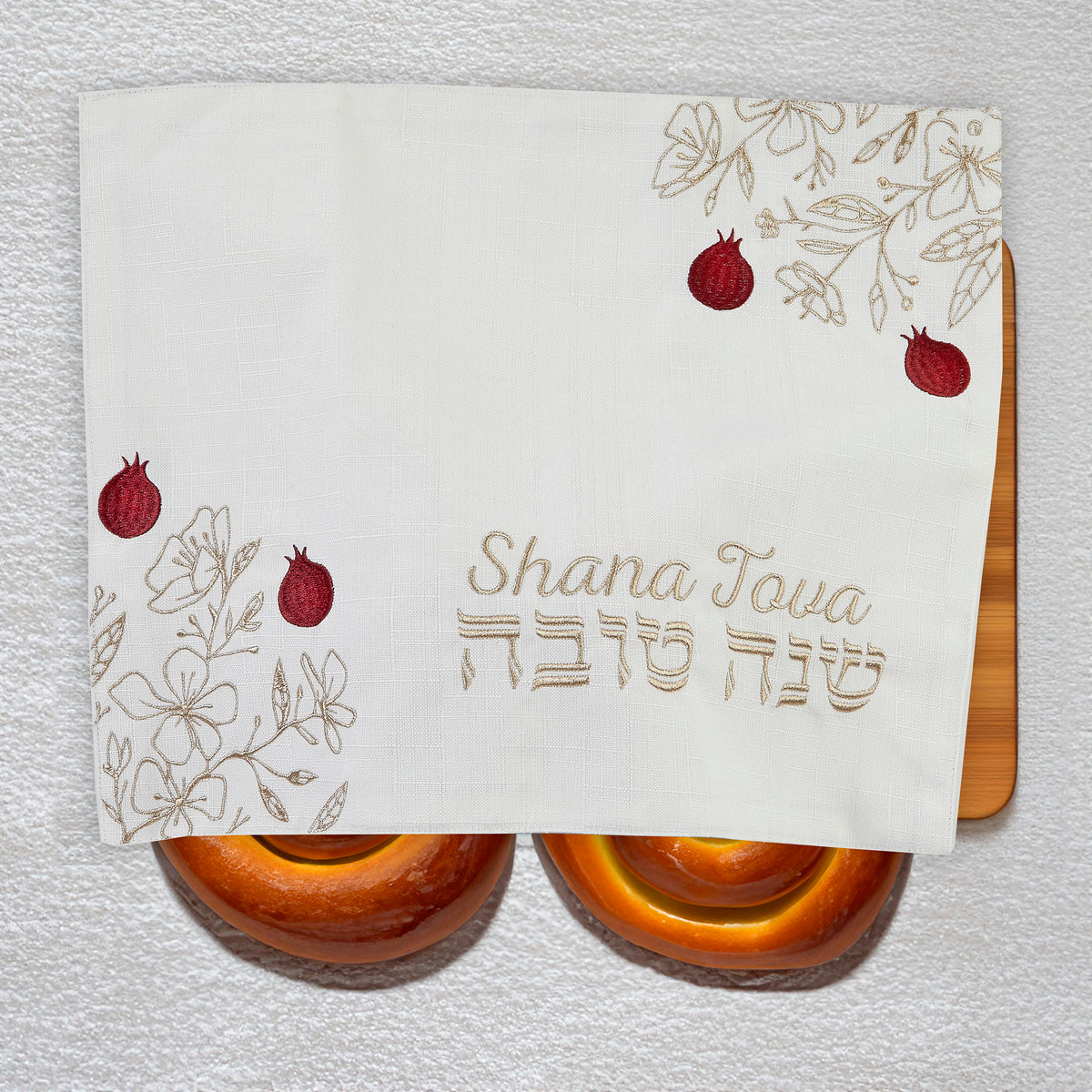Embroidered Rosh Hashanah Challah Cover