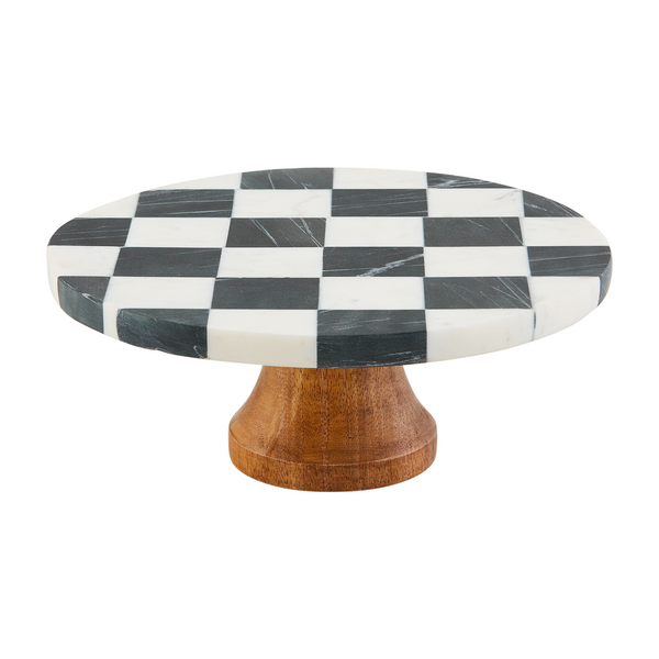 Mudpie Checkered Marble Pedestal Set