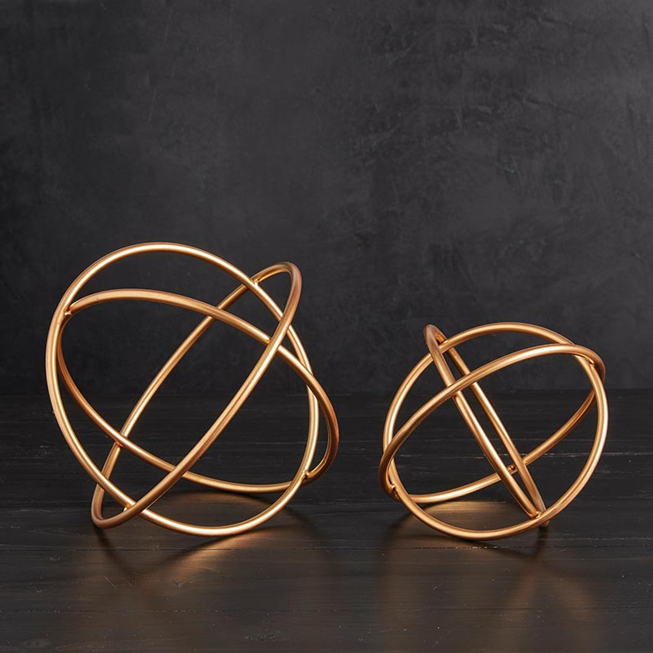 Gold Metal Sphere Decor Set