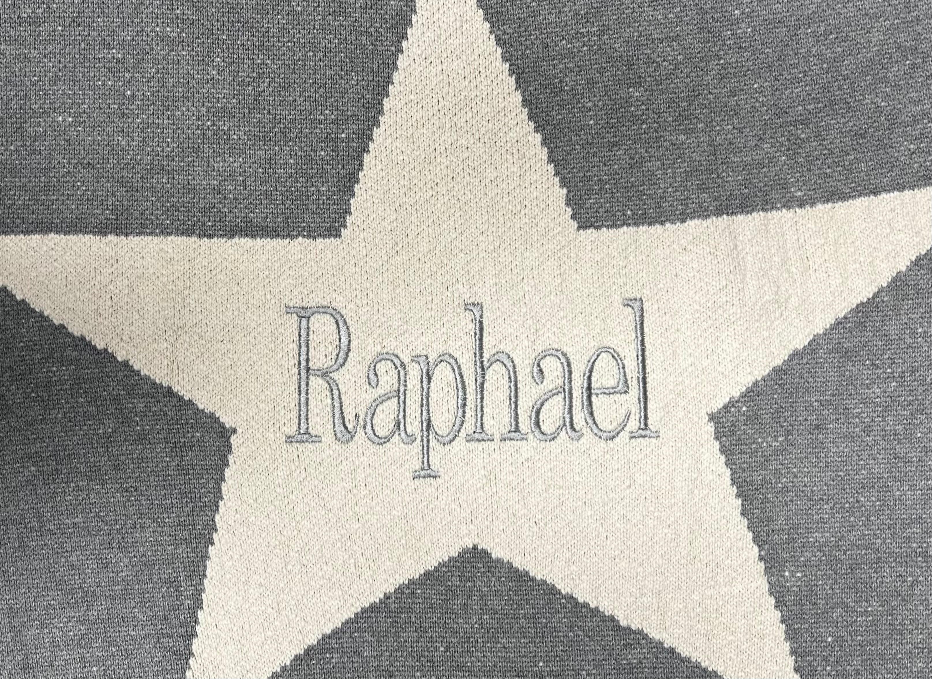 Personalized Blanket - Grey With Cream Star