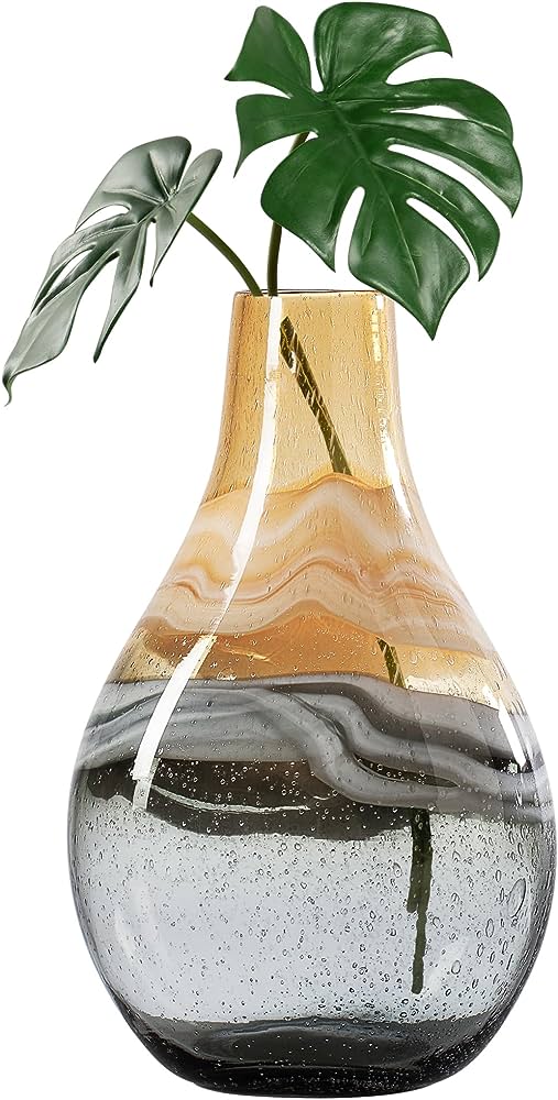 Large Andrea swirl bulb vase - amber