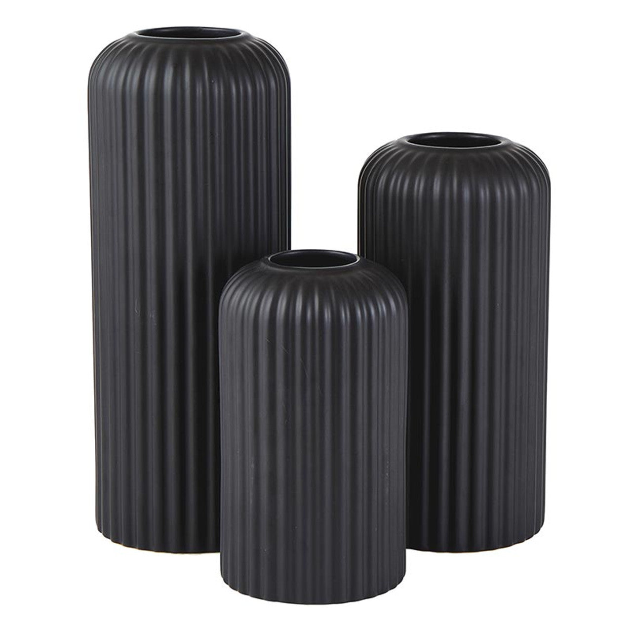 Black Ceramic Vase Set