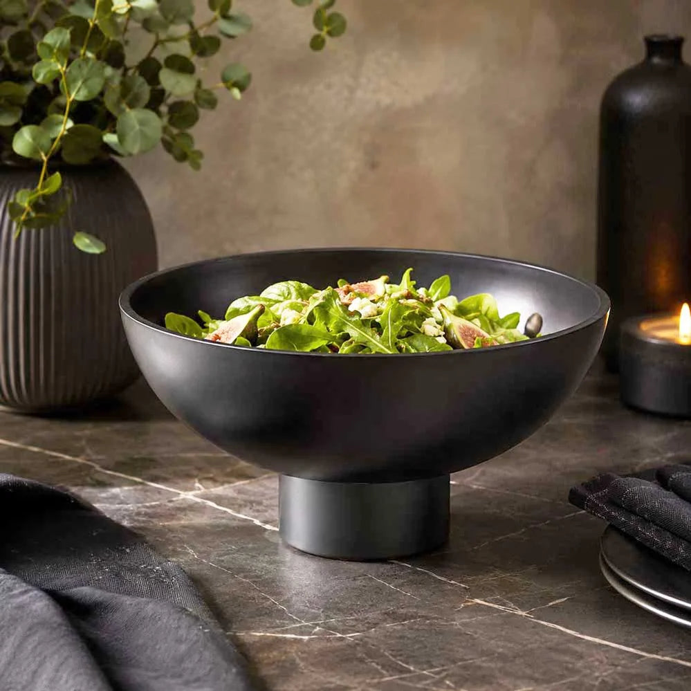 Matte Black Stainless Steel footed Bowl