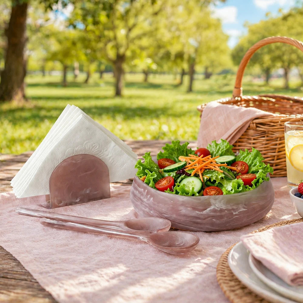 Resin Taupe Meadow Salad Bowl