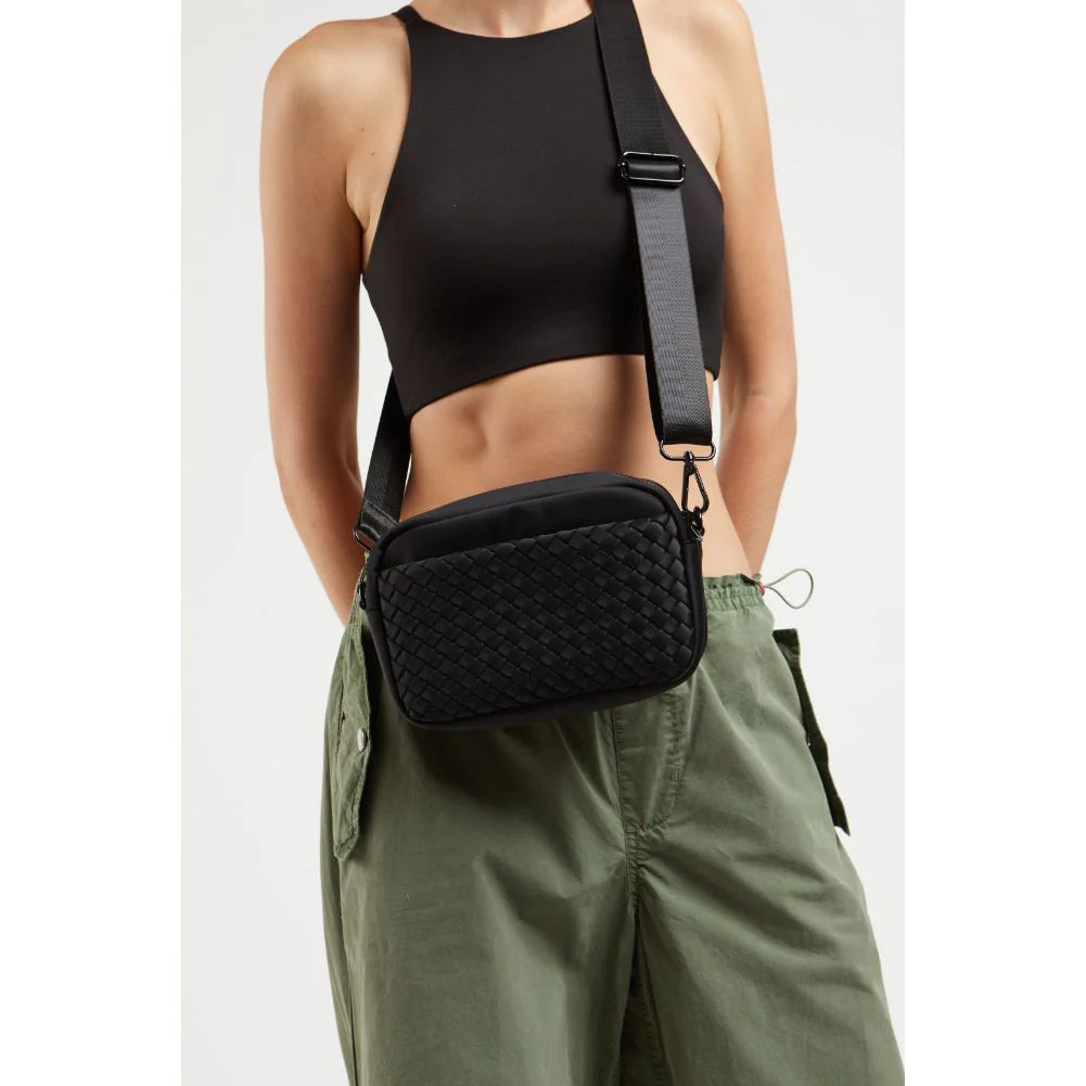 Sol and Selene Black Inspiration Woven Neoprene Crossbody