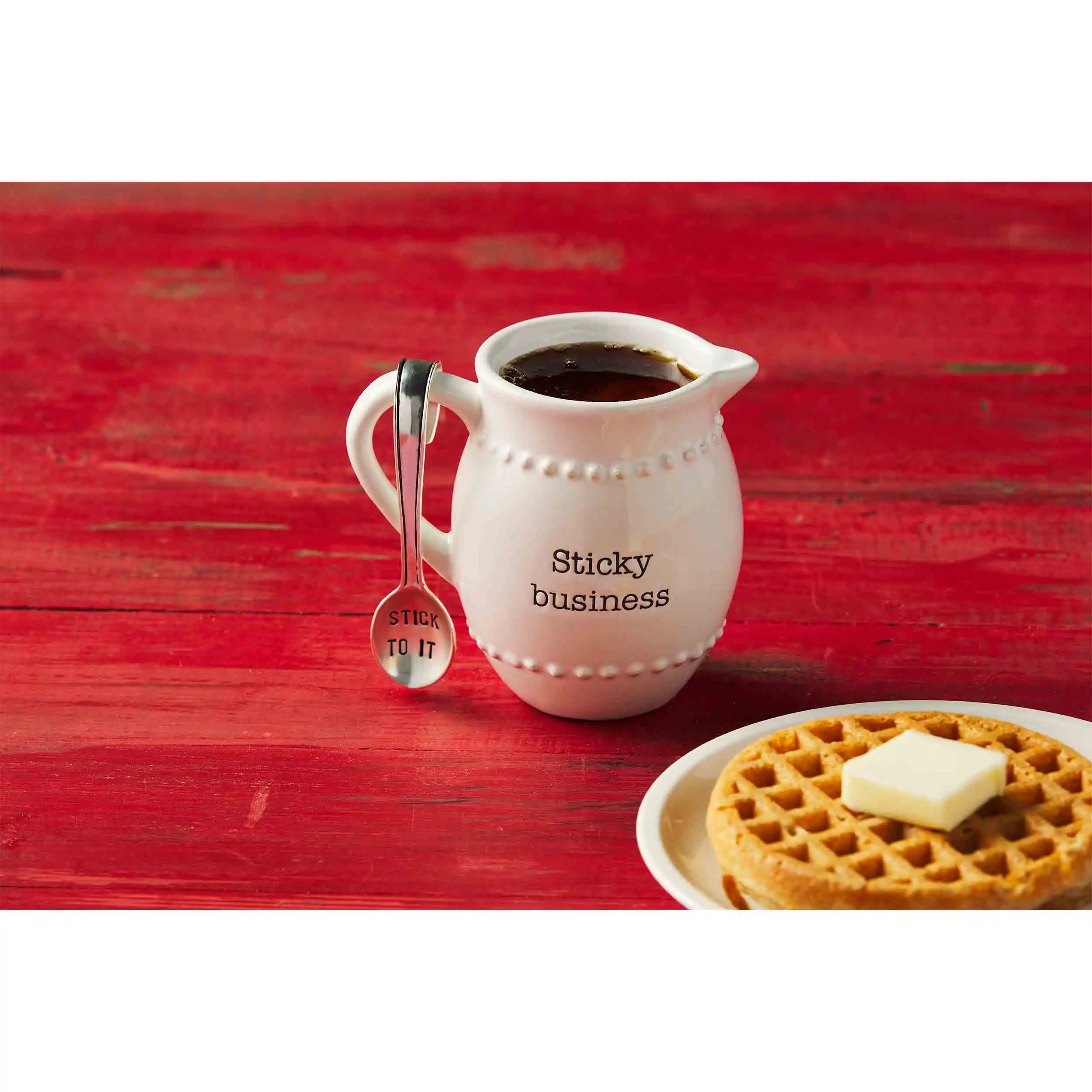 Mudpie Syrup Pitcher and Spoon Set