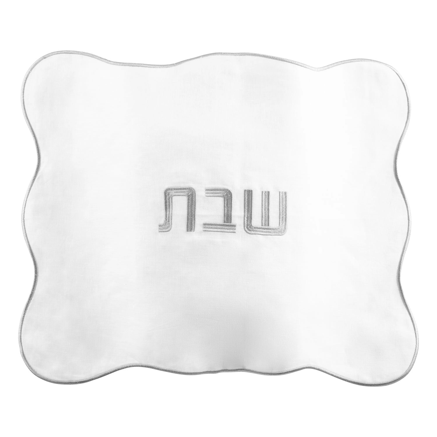 Wavy Linen Challah Cover - Silver