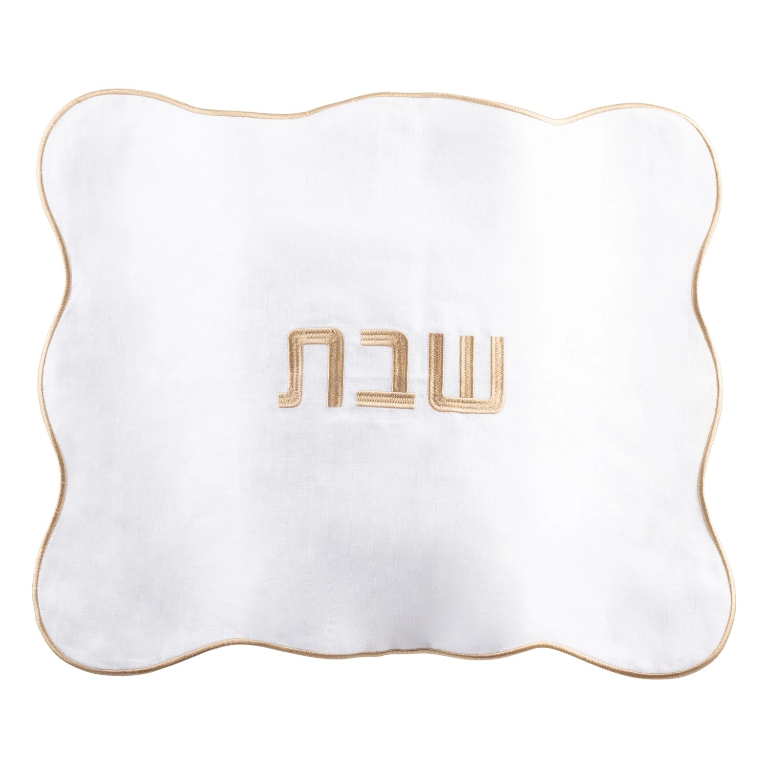 Wavy Linen Challah Cover Gold