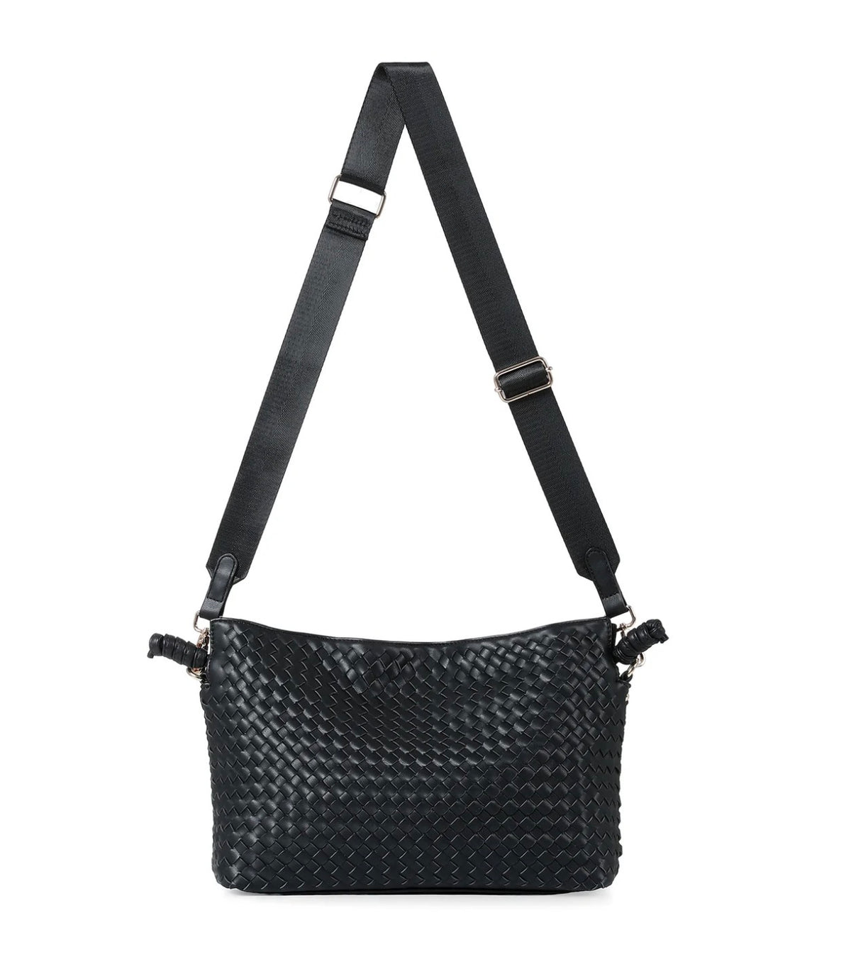 Sac cabas en cuir végan gaufré - noir