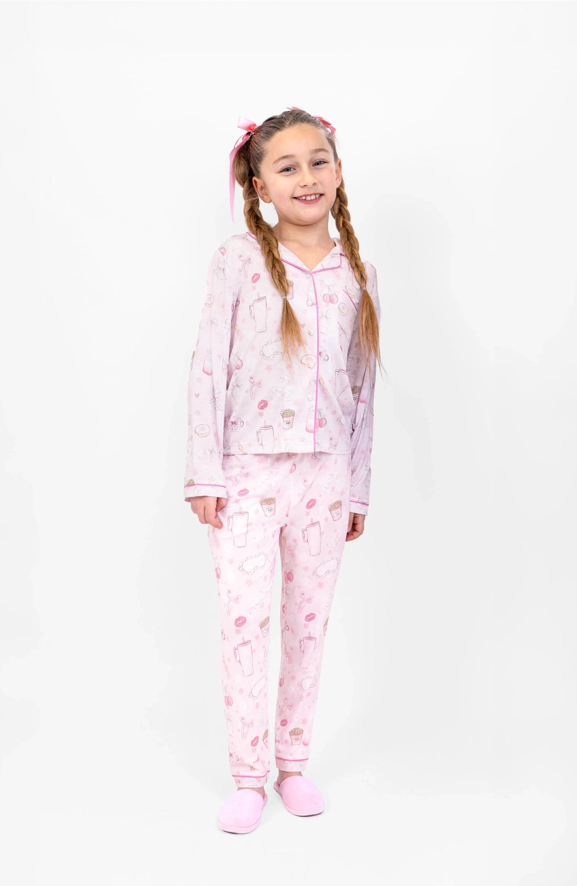 Pink Long Sleeve Jersey PJ Set