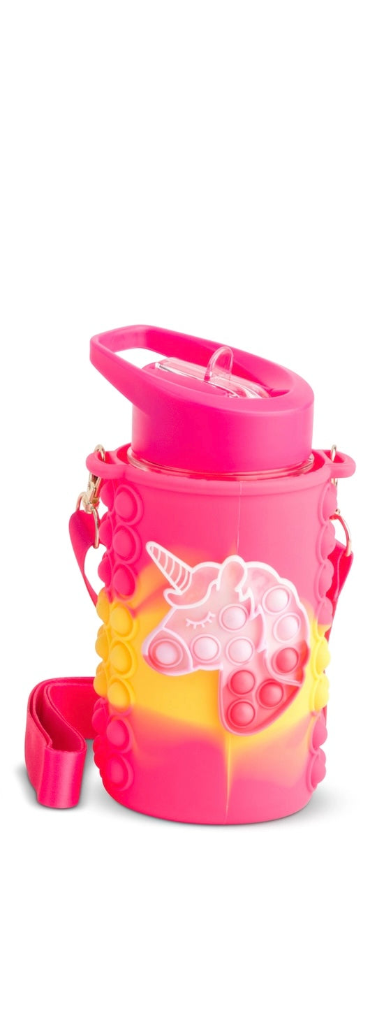 Bubble Water Bottle - Hot Pink, Red & Yellow