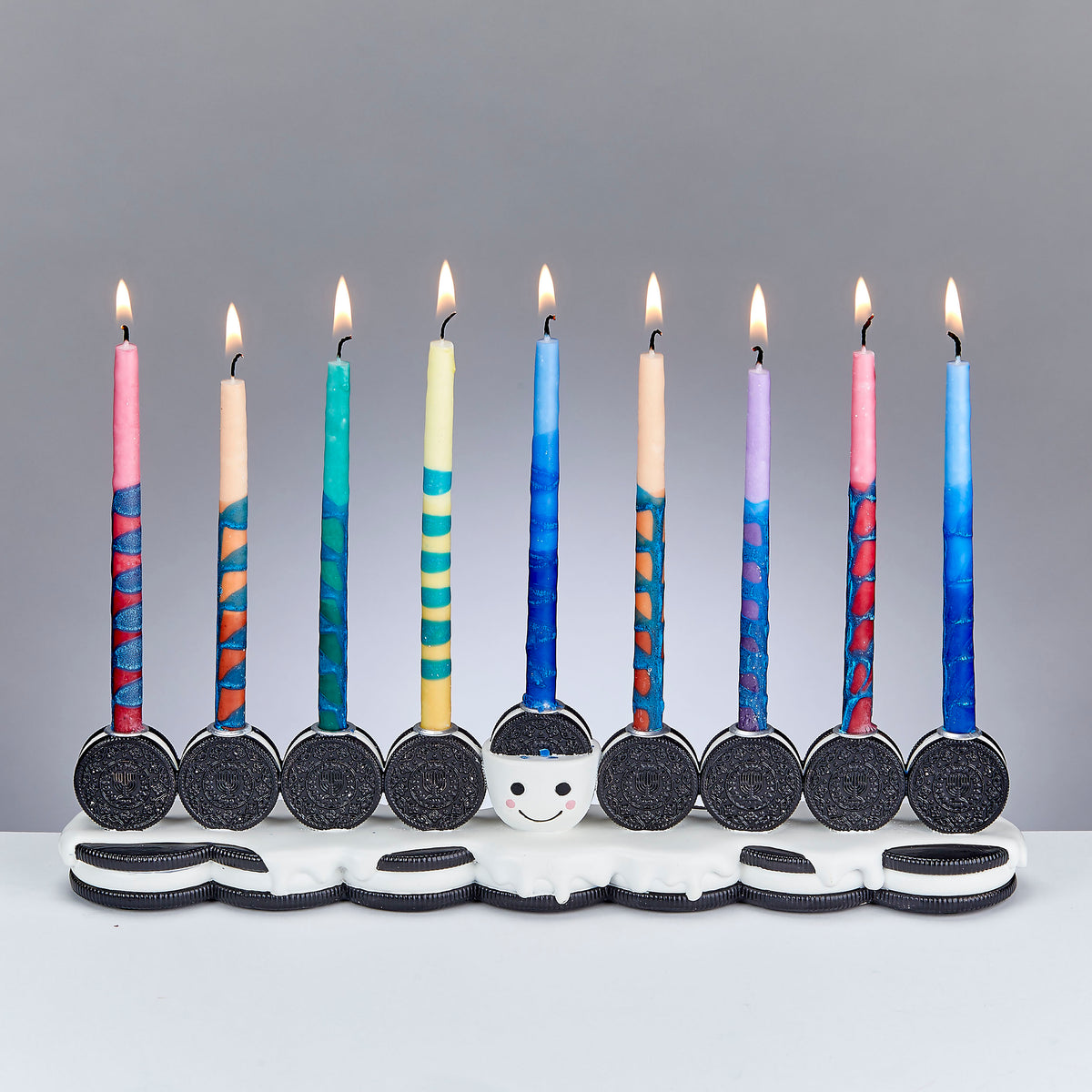 Hand-painted cookie menorah