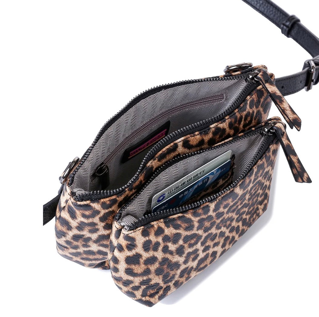 Cheetah vegan leather crossbody