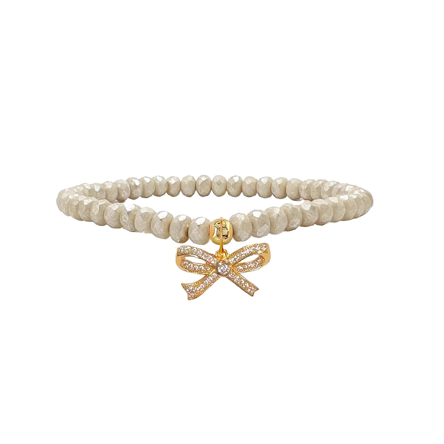 Floral white bow bracelet
