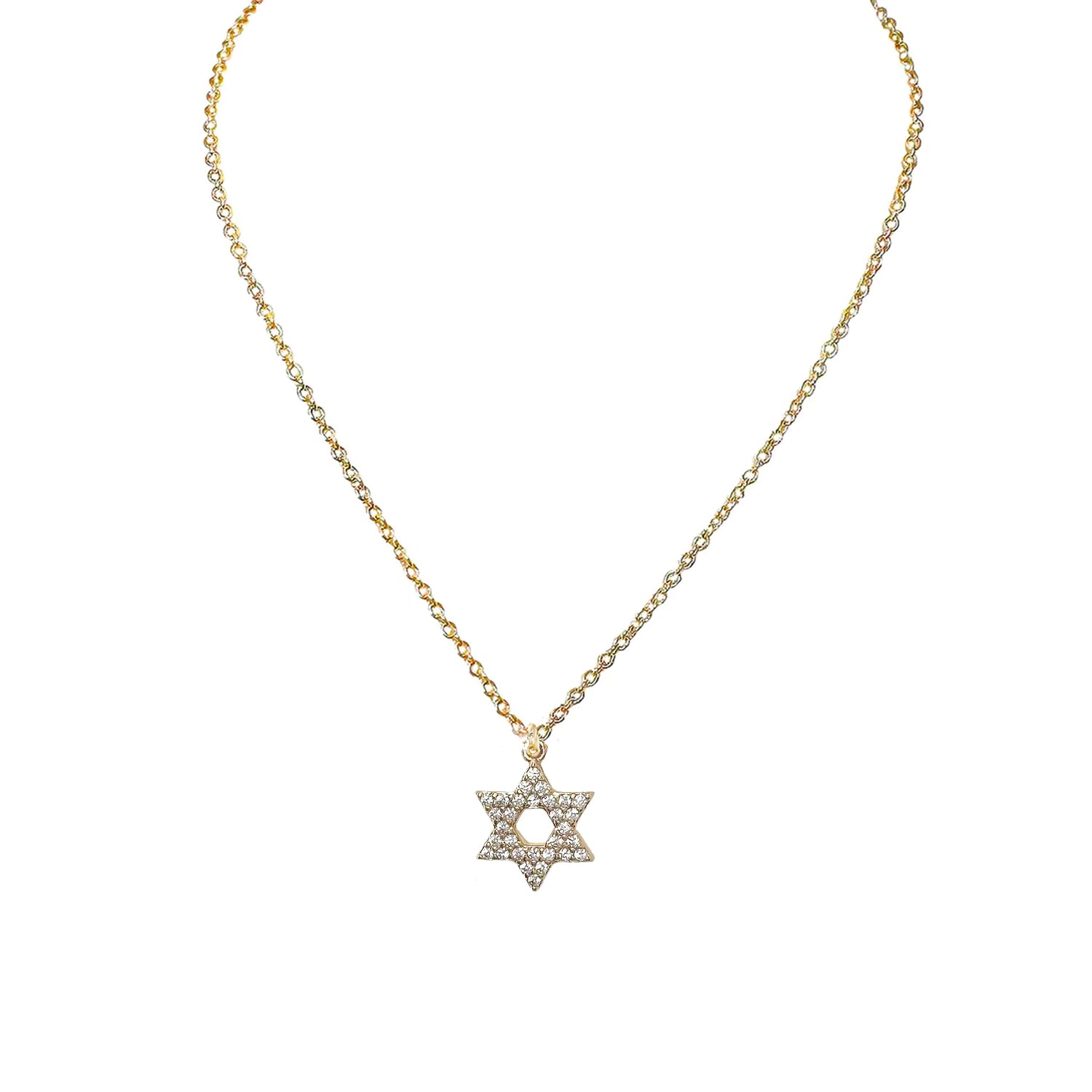Gold Star of David necklace