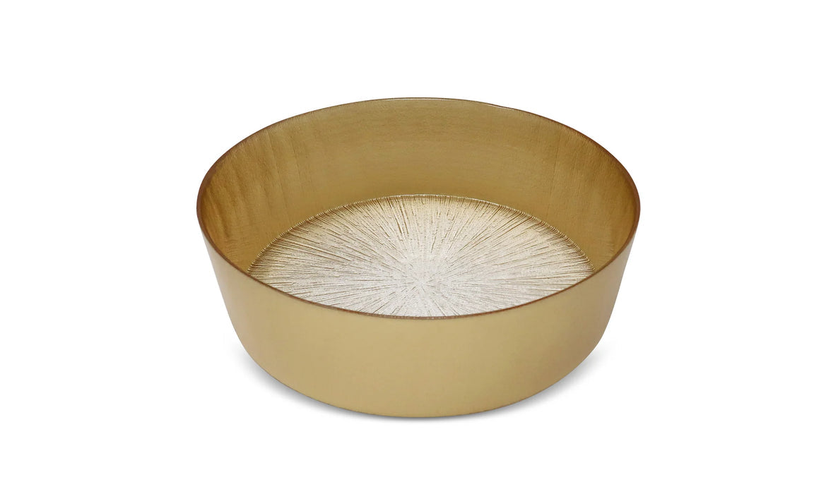 Classic Touch Crystal Glass Bowl with Gold Border 15.5cm