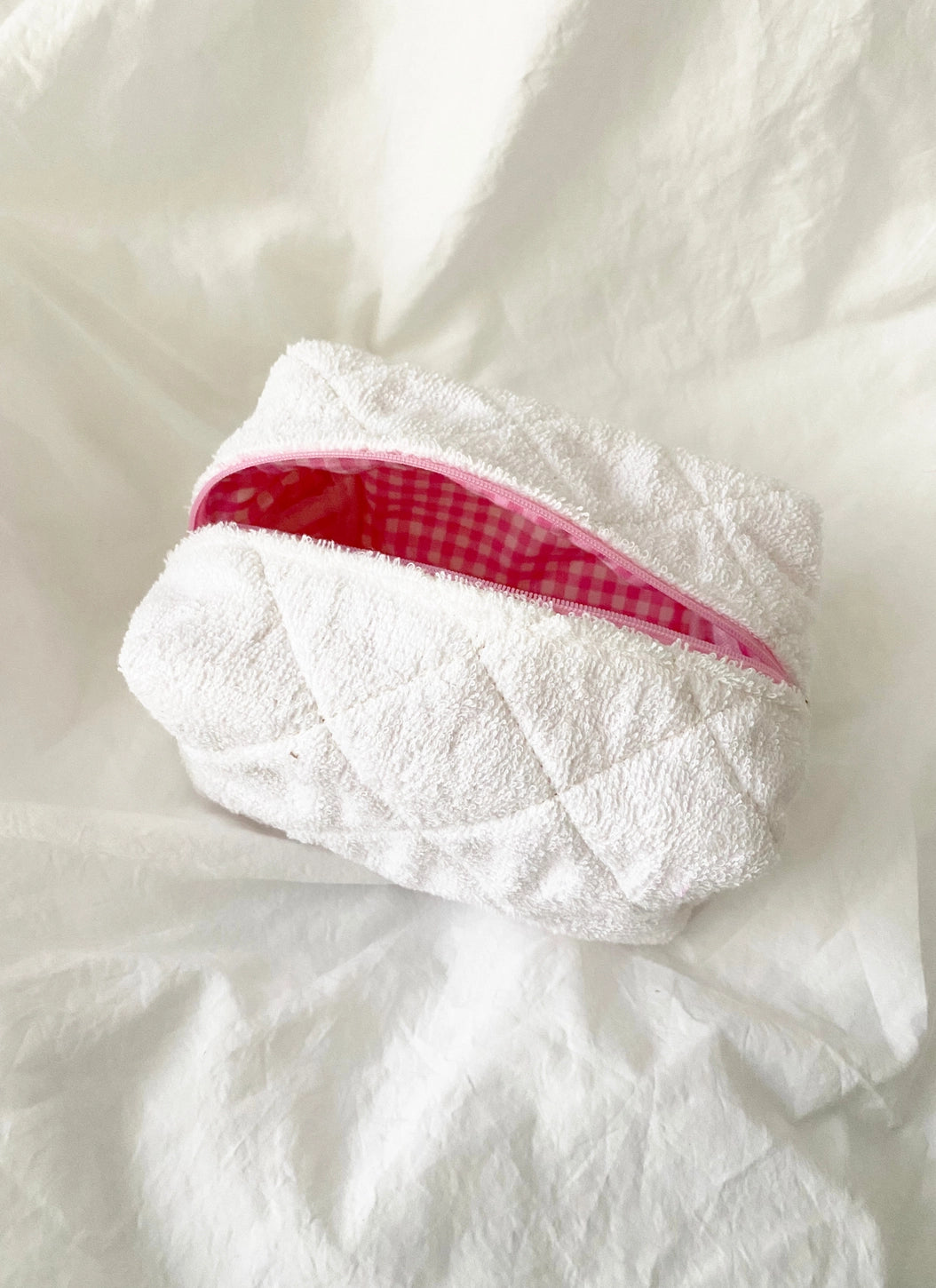 Make Up Bag - white Terry cloth