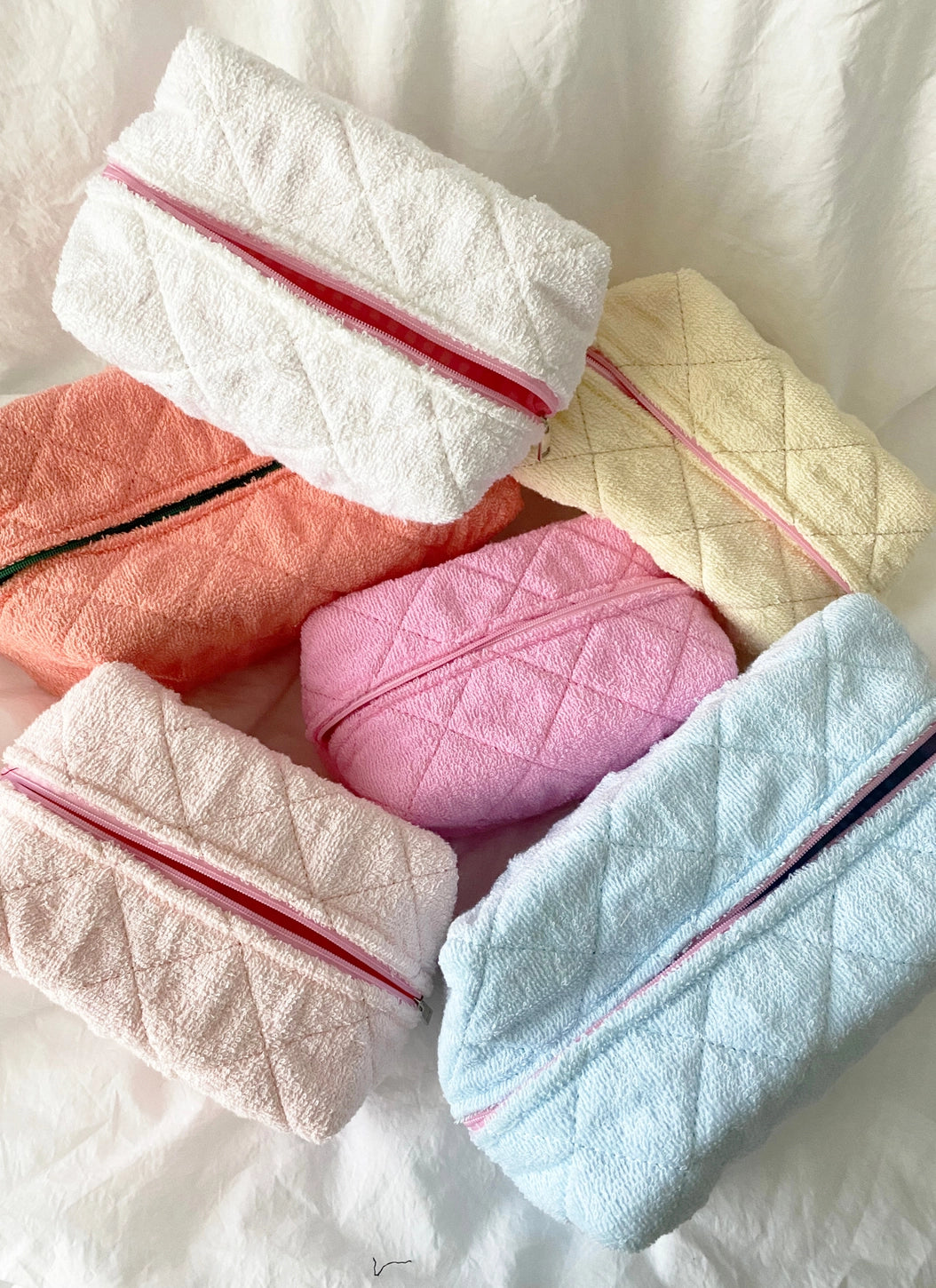 Make Up Bag - white Terry cloth