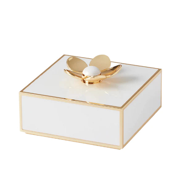 KATE SPADE MAKE IT POP FLORAL BOX - white and gold