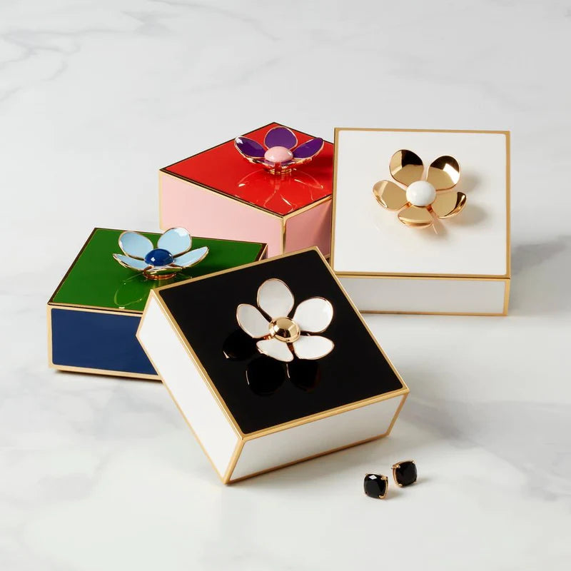 KATE SPADE MAKE IT POP FLORAL BOX - white and gold