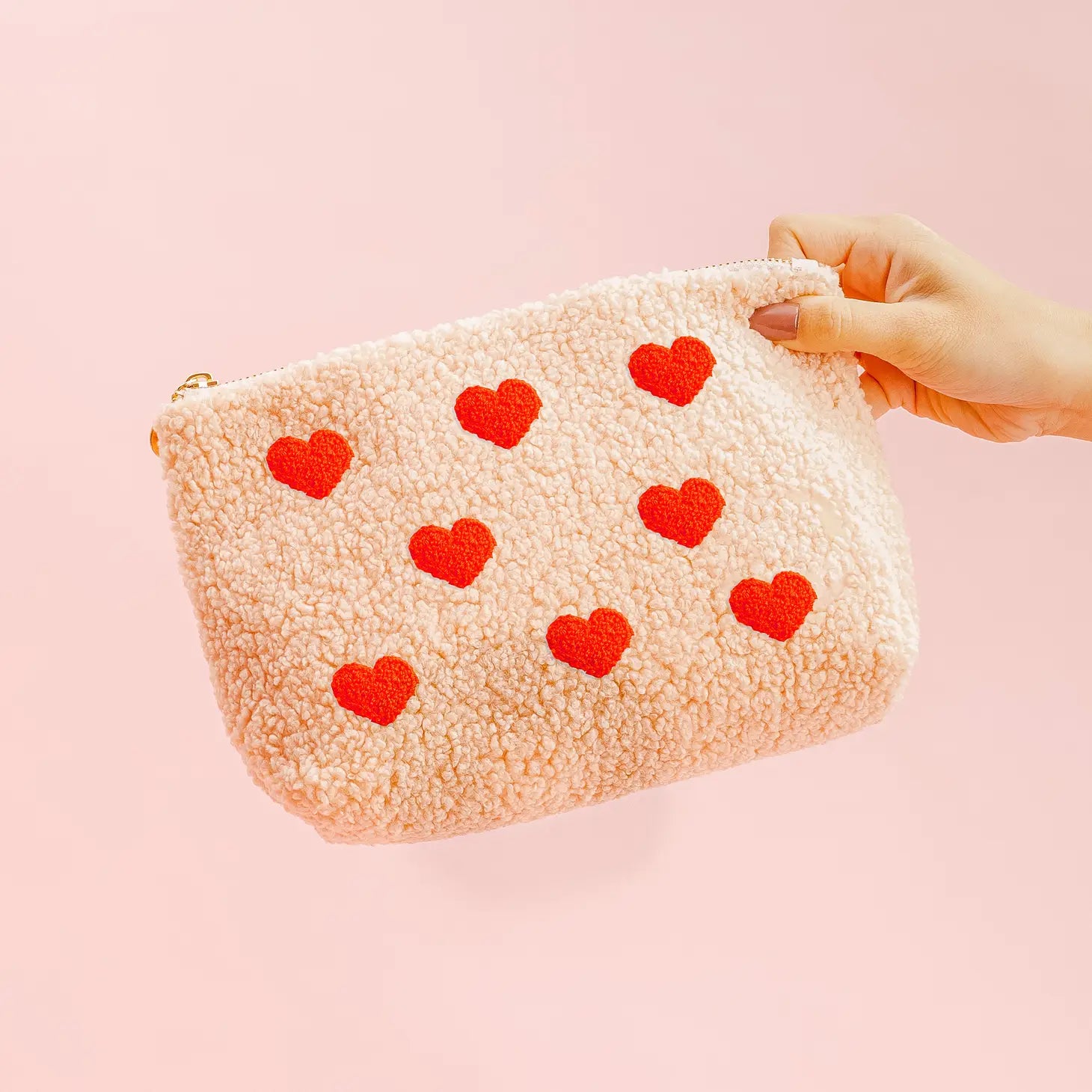 Pink Teddy Pouch - Heart