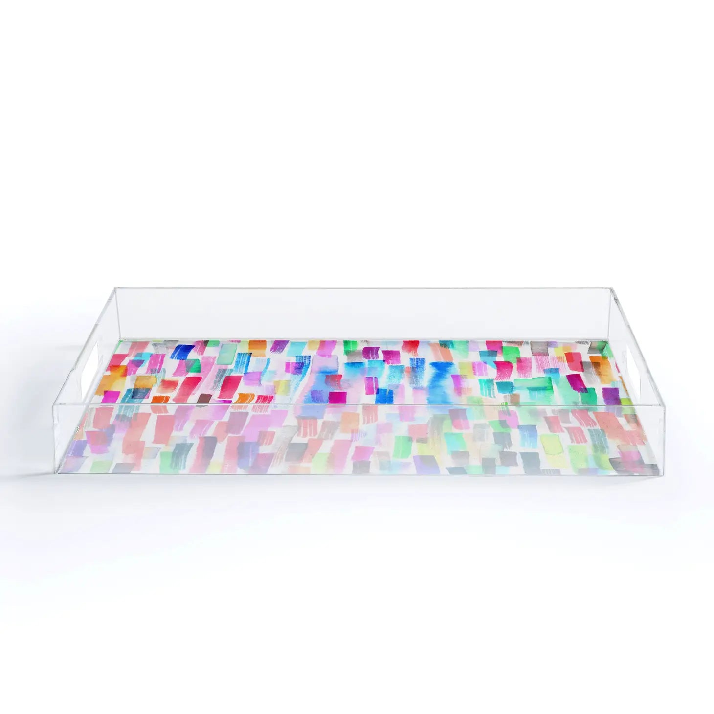 Colourful Brushstrokes Acrylic Tray - large