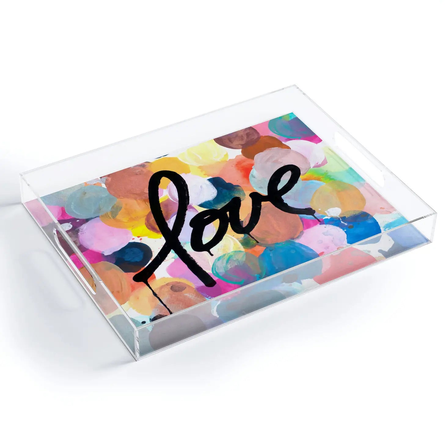 colourful love Acrylic Tray - Small