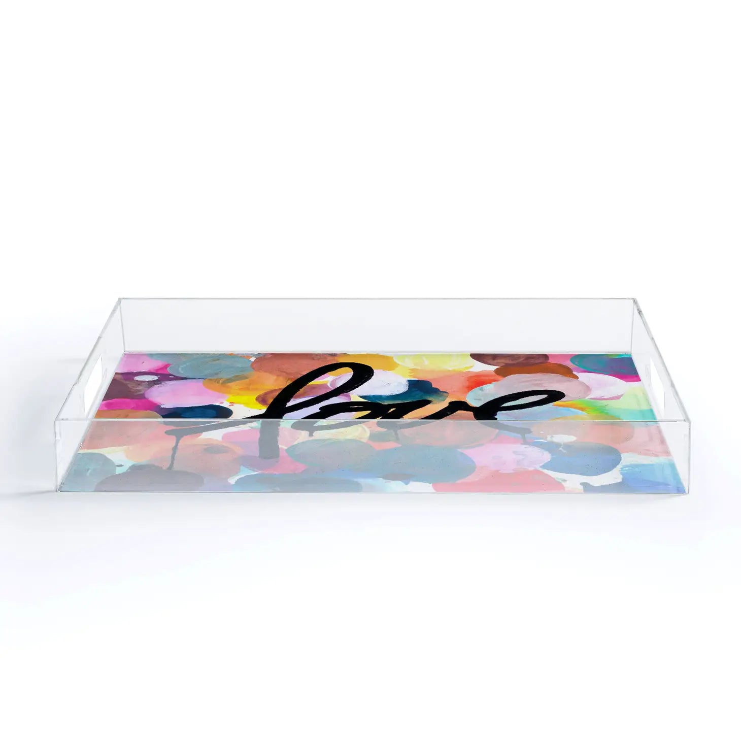 colourful love Acrylic Tray - Small