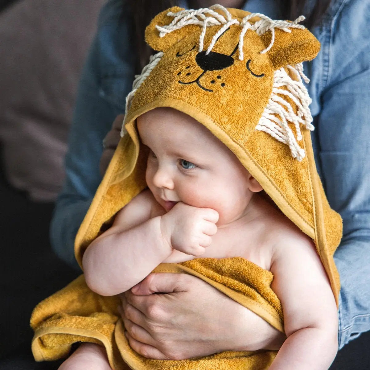 Personalized Baby Lion Hooded Cotton Towel