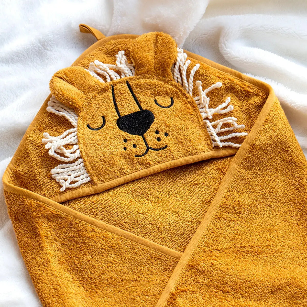 Personalized Baby Lion Hooded Cotton Towel