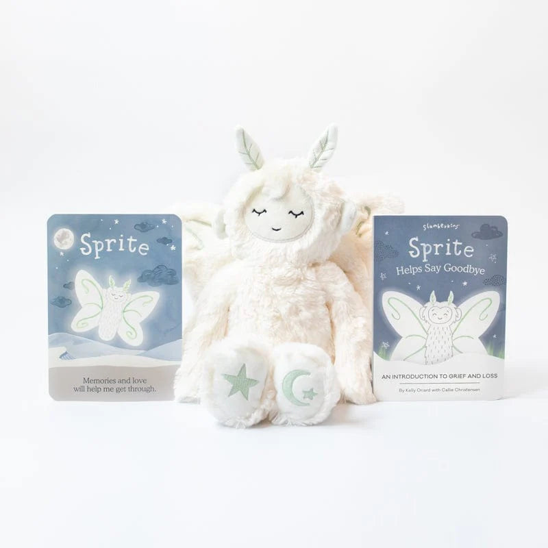 Sprite Ivory stuffed animal and book set- grief and loss