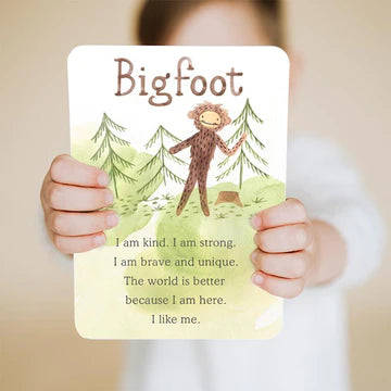 Bigfoot stuffed animal and book set - self-esteem