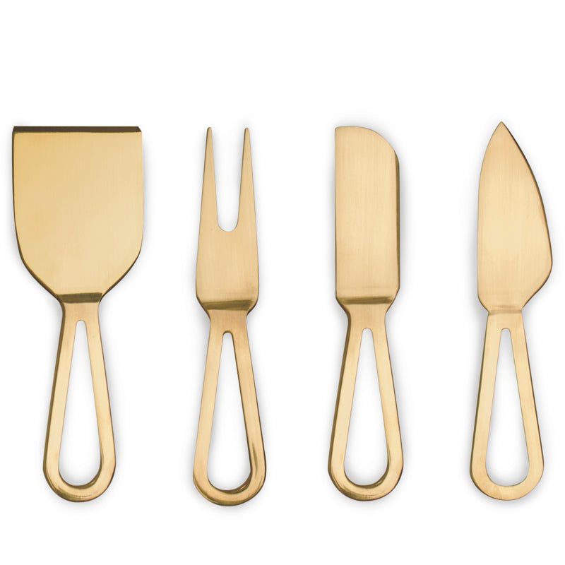 Gold cheese knife set