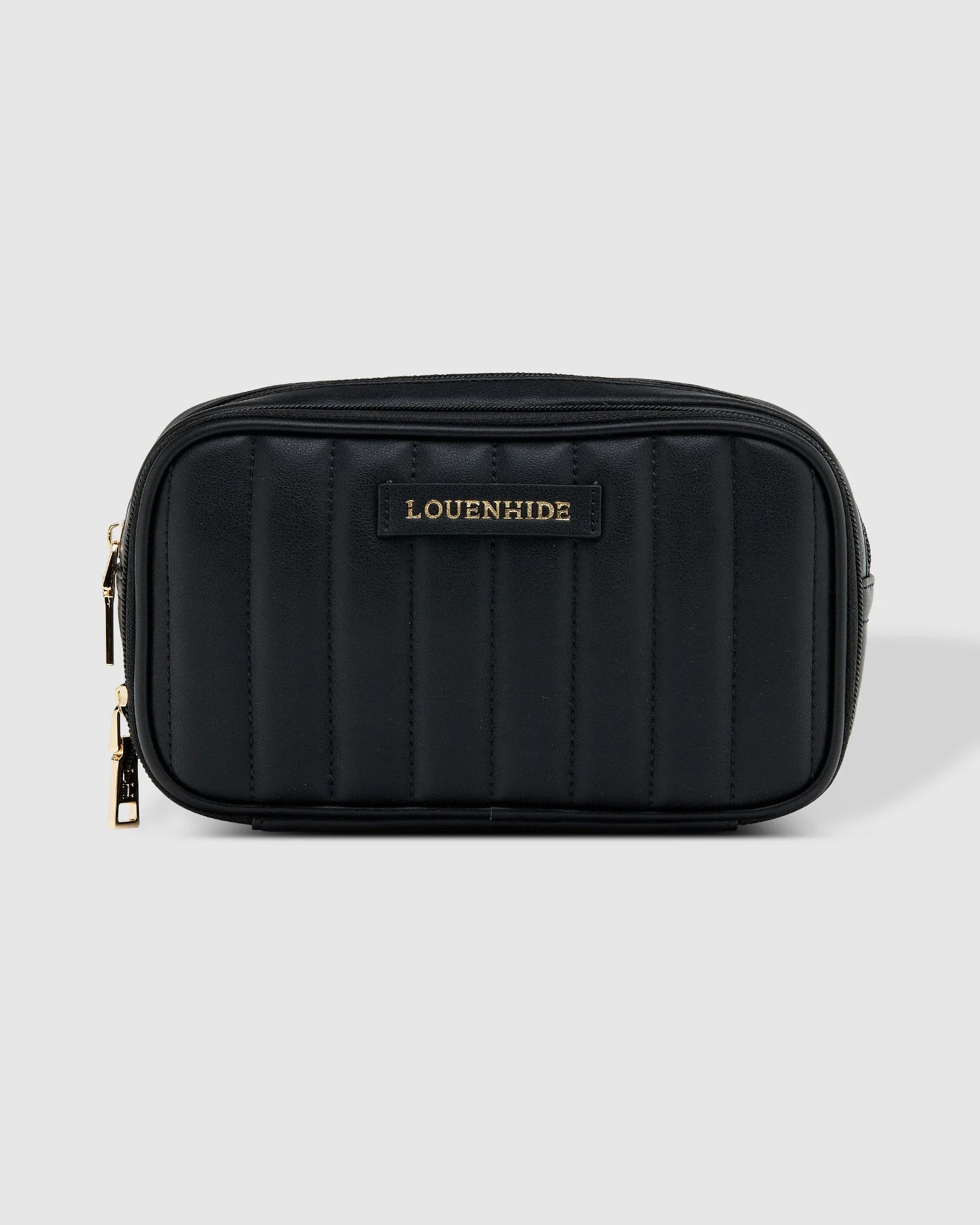 Quilted makeup case - black