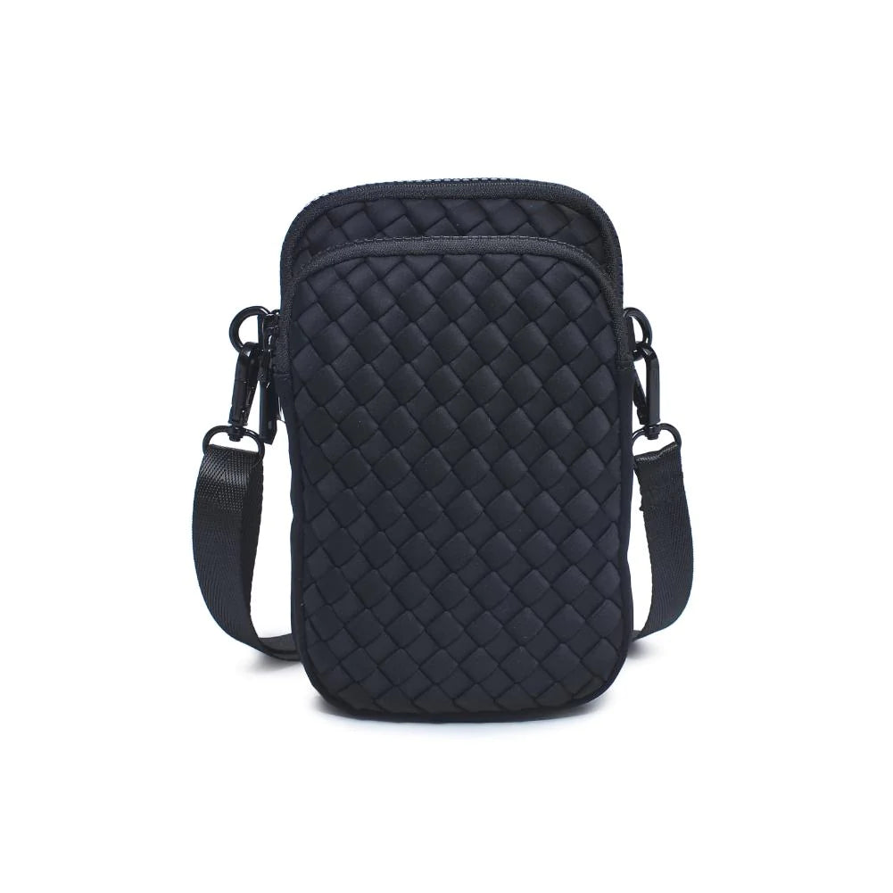 Sol and Selene Black Woven neoprene crossbody bag