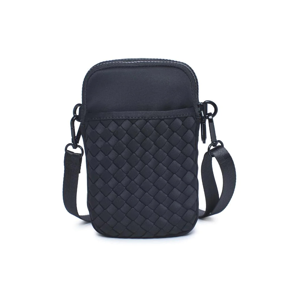 Sol and Selene Black Woven neoprene crossbody bag