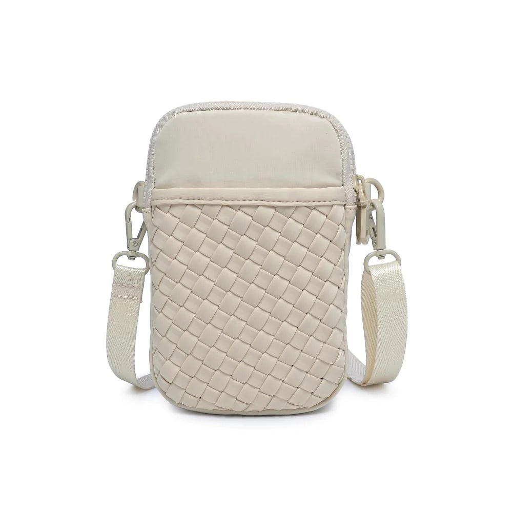 Sol and Selene cream woven neoprene crossbody bag