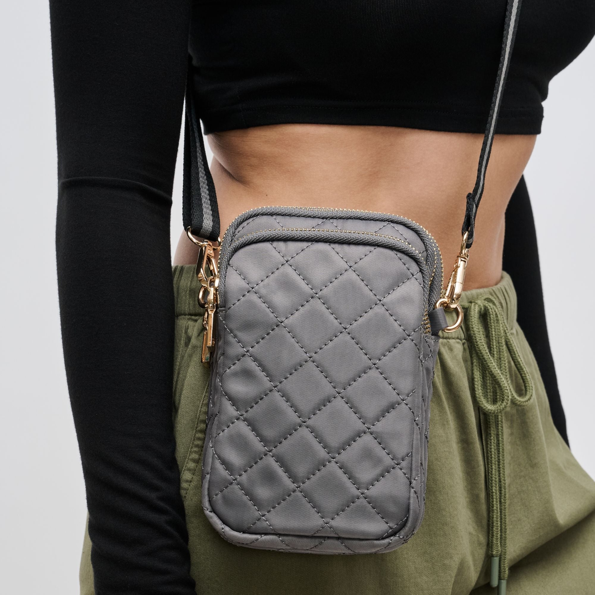 Sol and Selene carbon quilted crossbody bag