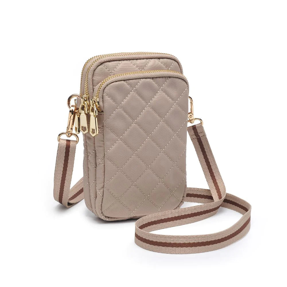 Sol and Selene nude quilted crossbody bag