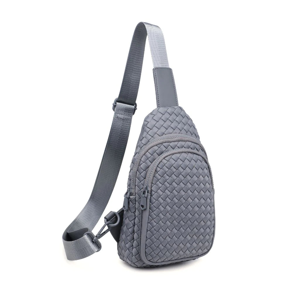 Sol and Selene grey Woven Neoprene Sling Backpack