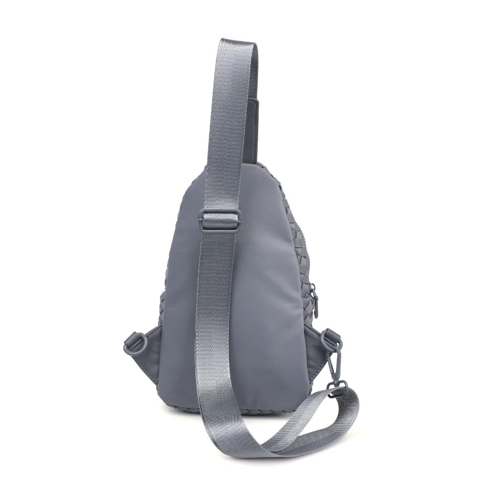 Sol and Selene grey Woven Neoprene Sling Backpack