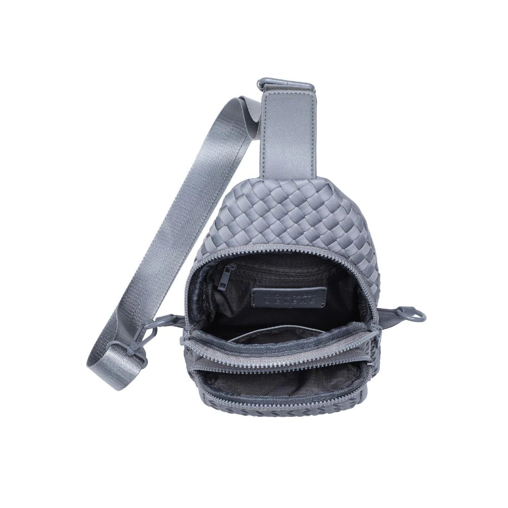 Sol and Selene grey Woven Neoprene Sling Backpack