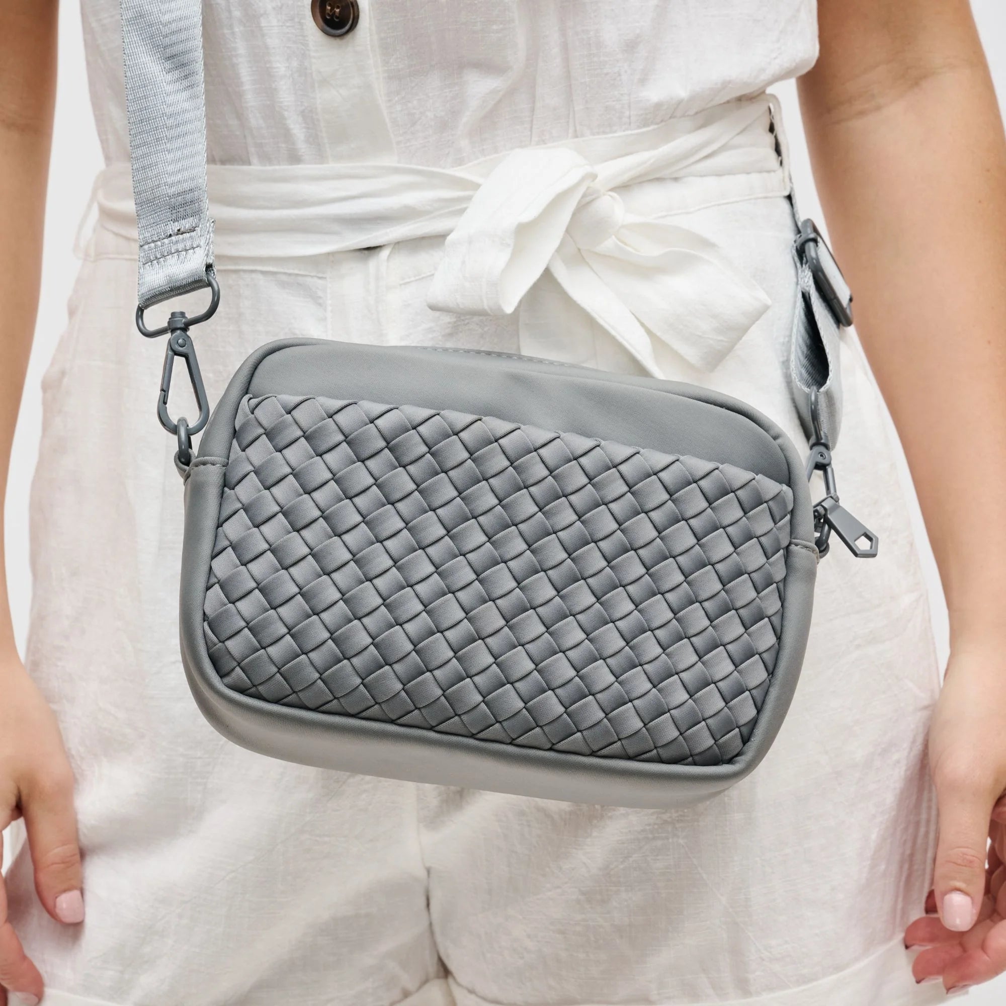 Sol and Selene grey inspiration woven neoprene crossbody