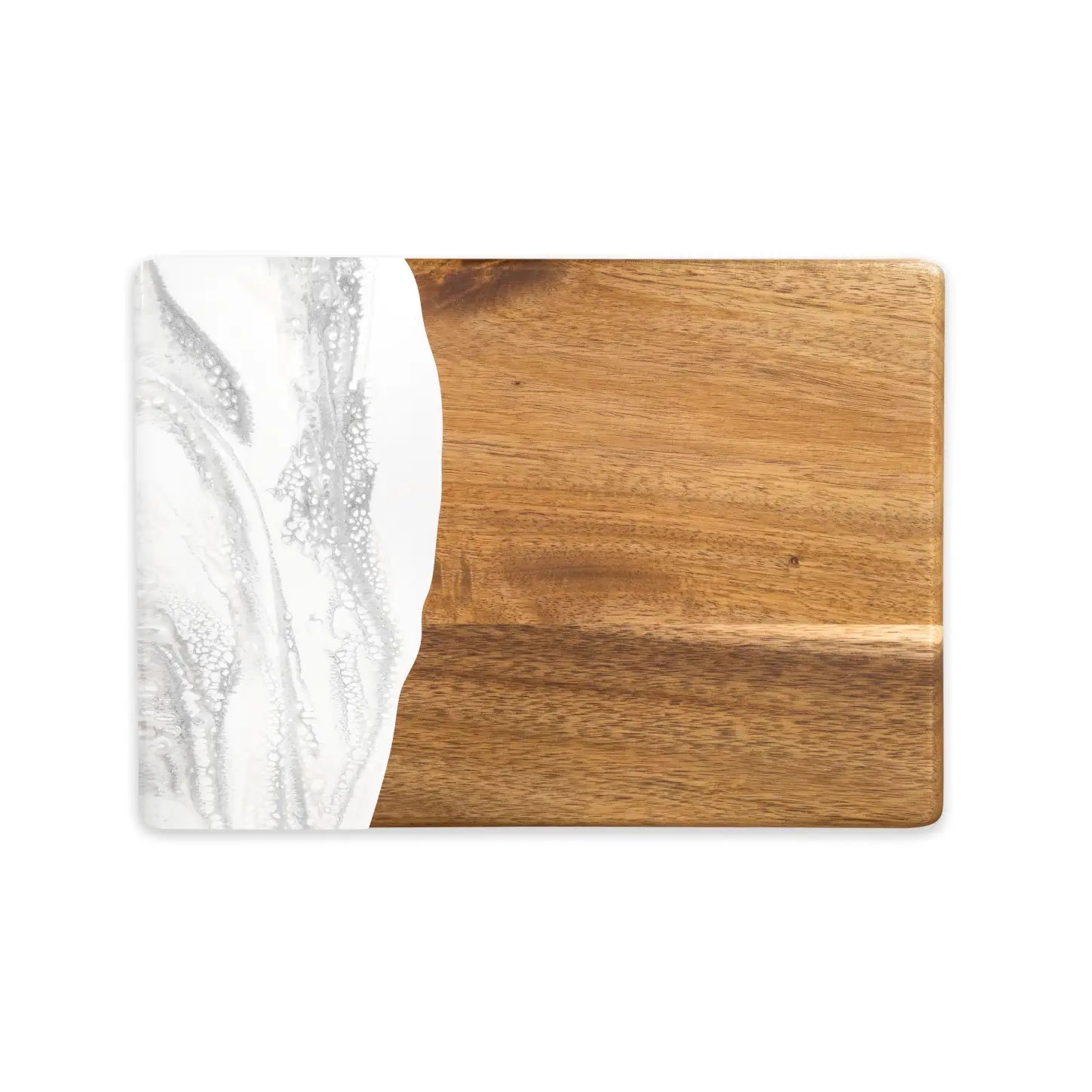 Small acacia wood and resin cheeseboard - marble